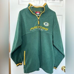 NFL Green Bay Packers Quarter Zip Fleece Pullover Unisex with Pockets Medium